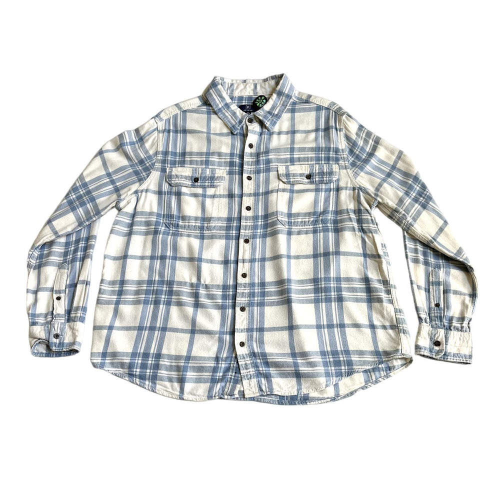 George Light Blue Cotton Flannel Shirt